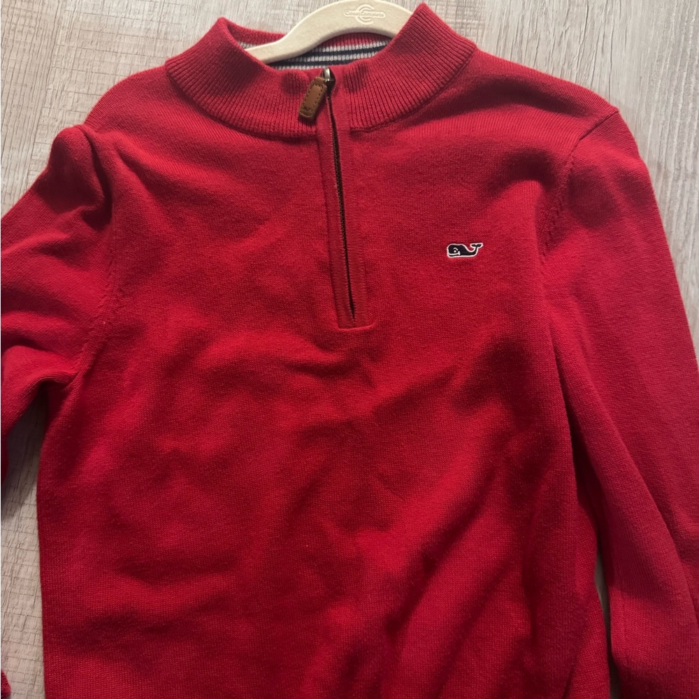 Vineyard Vines Red and Navy Striped Sweater